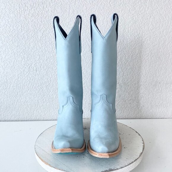 Lane EMMA JANE Womens Cowboy Boots 6.5 Western Light Blue Cowgirl Mid Calf Tall - Picture 5 of 11